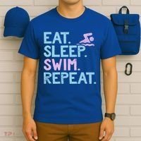Eat Sleep Swim Repeat Swimmer Gift T-Shirt thumb 6