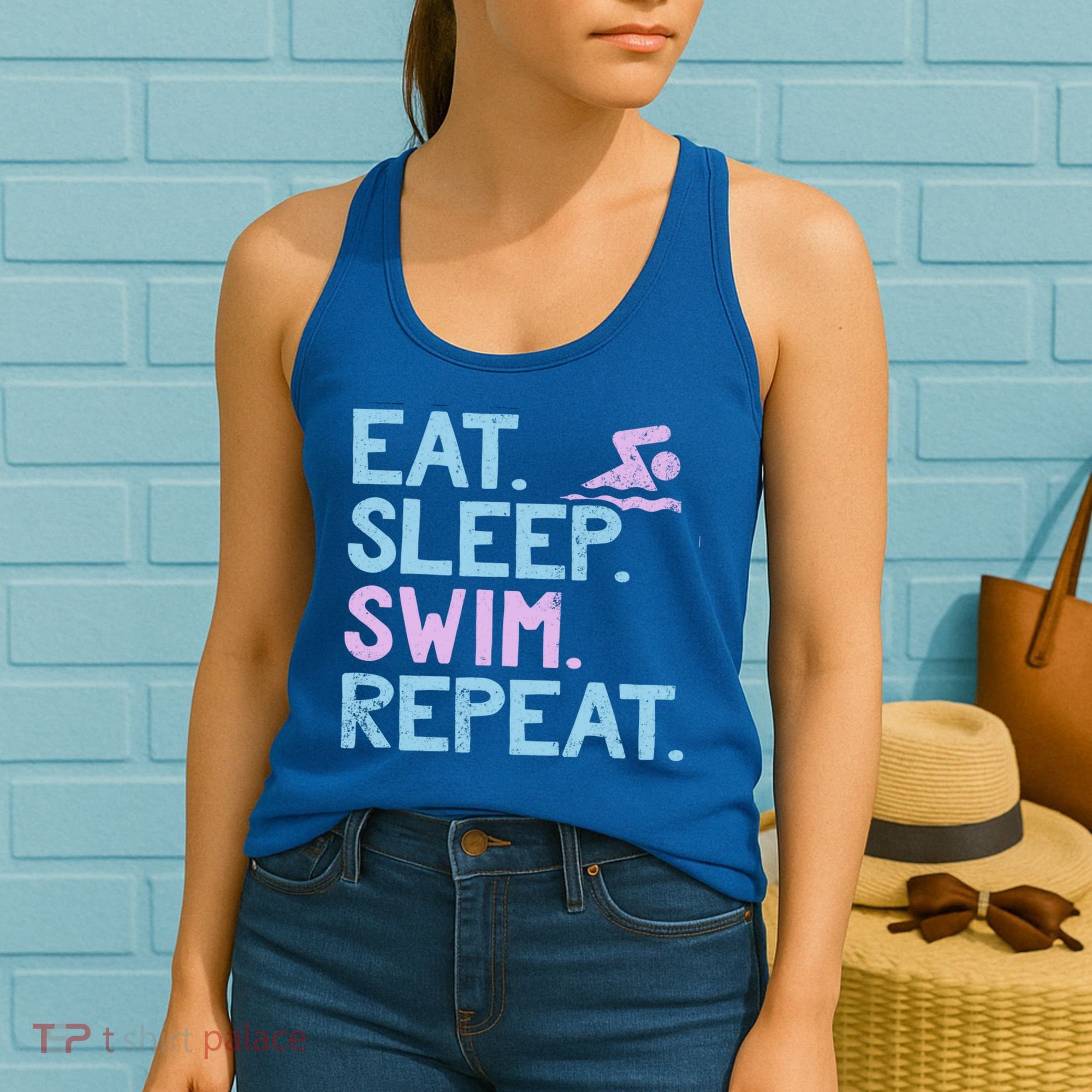Eat Sleep Swim Repeat Swimmer Gift Women's Tank Top