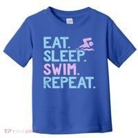 Eat Sleep Swim Repeat Swimmer Gift Toddler T-Shirt thumb 0