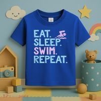 Eat Sleep Swim Repeat Swimmer Gift Toddler T-Shirt thumb 3