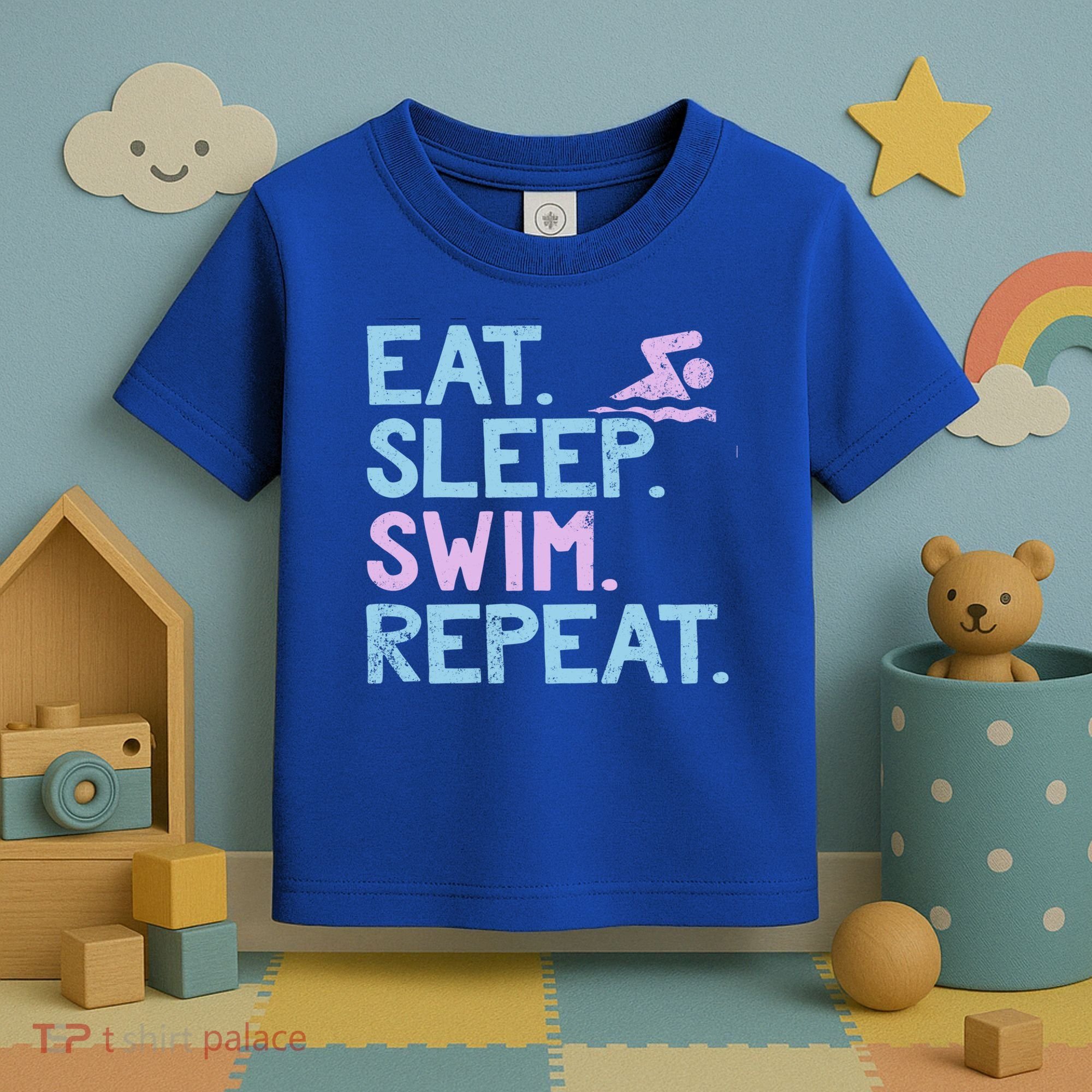 Eat Sleep Swim Repeat Swimmer Gift Toddler T-Shirt