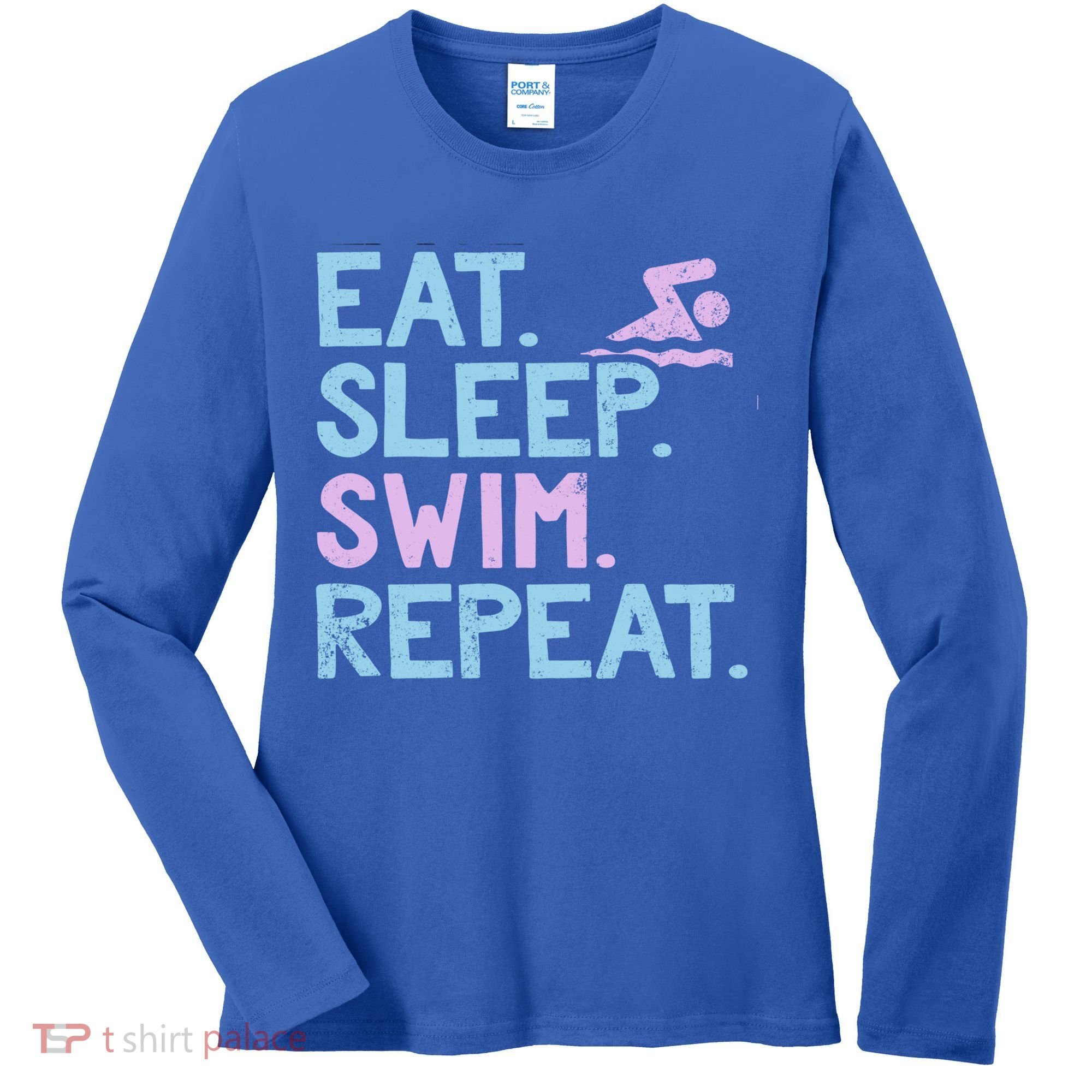 Eat Sleep Swim Repeat Swimmer Gift Women's Long Sleeve Shirt