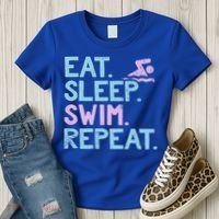Eat Sleep Swim Repeat Swimmer Gift Women's T-Shirt thumb 3