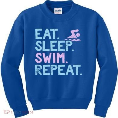 Eat Sleep Swim Repeat Swimmer Gift Kids Sweatshirt