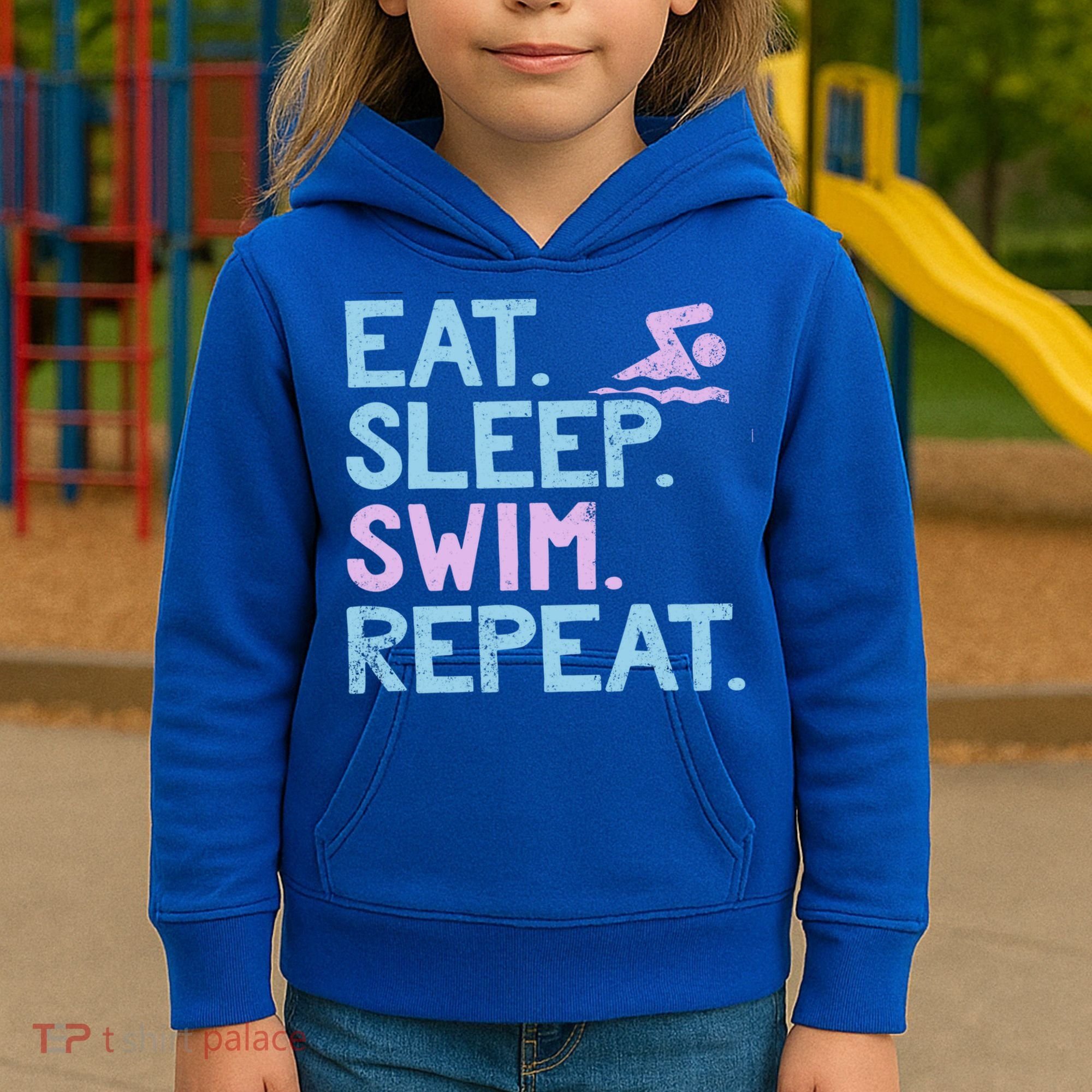 Eat Sleep Swim Repeat Swimmer Gift Kids Hoodie