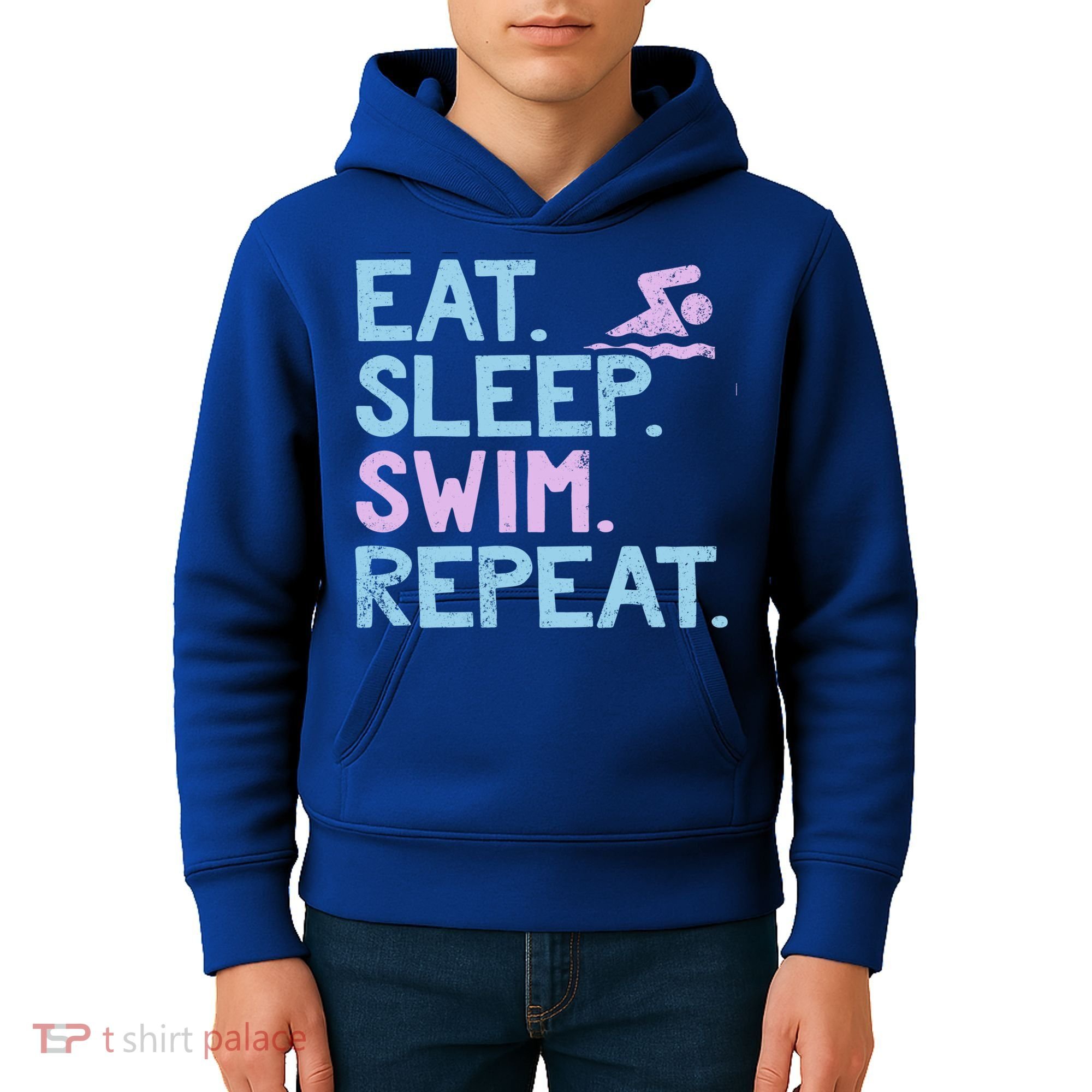 Eat Sleep Swim Repeat Swimmer Gift Kids Hoodie