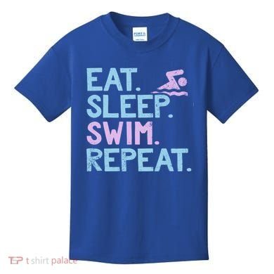 Eat Sleep Swim Repeat Swimmer Gift Kids T-Shirt