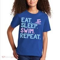 Eat Sleep Swim Repeat Swimmer Gift Kids T-Shirt thumb 2