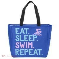 Eat Sleep Swim Repeat Swimmer Gift Tote Bag thumb 0