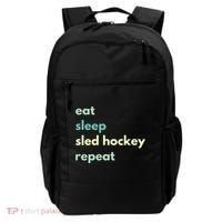 Eat Sleep Sled Hockey Repeat Cool Gift Backpack thumb 0