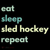 Eat Sleep Sled Hockey Repeat Cool Gift Backpack thumb 2