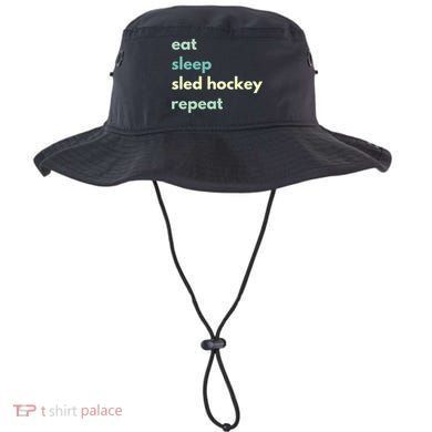 Eat Sleep Sled Hockey Repeat Cool Gift Bucket Hat
