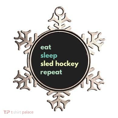 Eat Sleep Sled Hockey Repeat Cool Gift Ornament