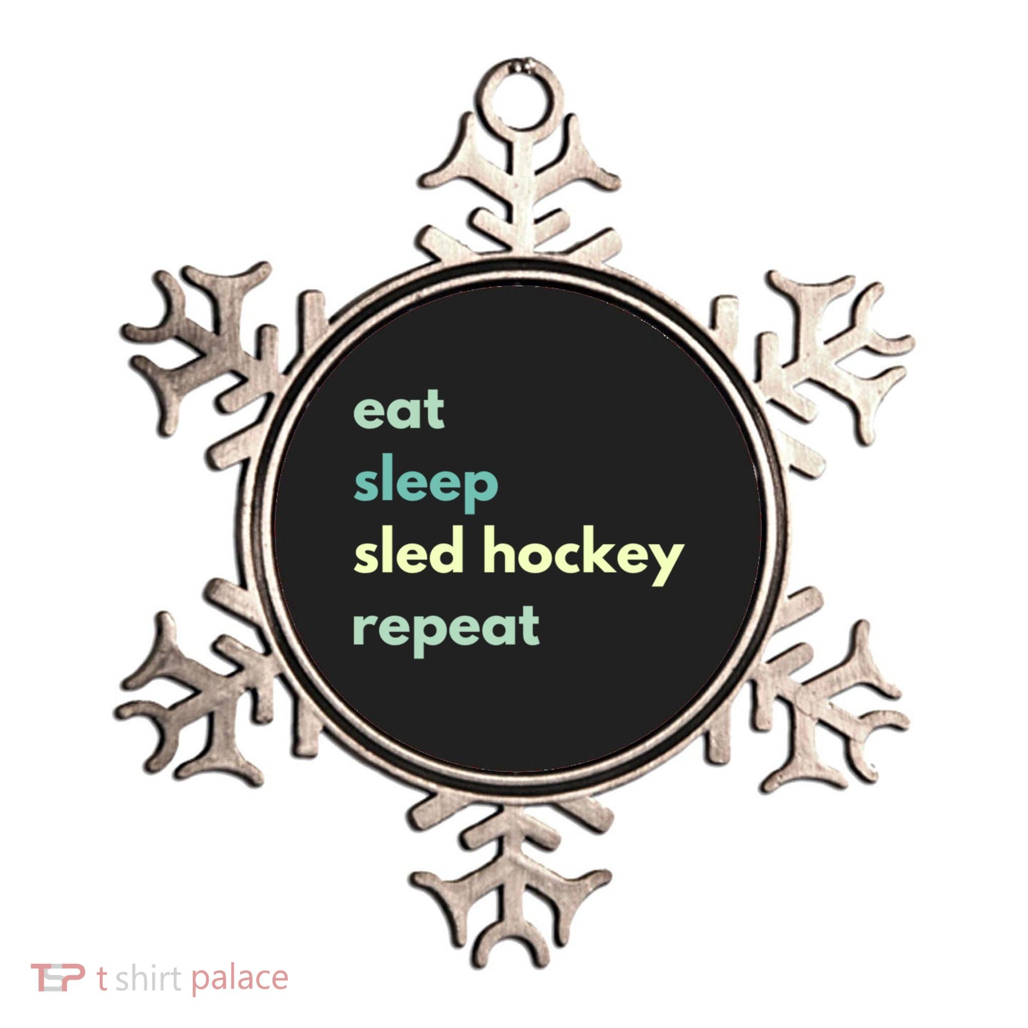 Eat Sleep Sled Hockey Repeat Cool Gift Ornament