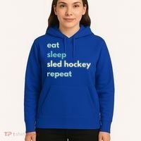 Eat Sleep Sled Hockey Repeat Cool Gift Hoodie thumb 5