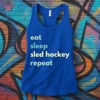 Eat Sleep Sled Hockey Repeat Cool Gift Women's Tank Top thumb 3