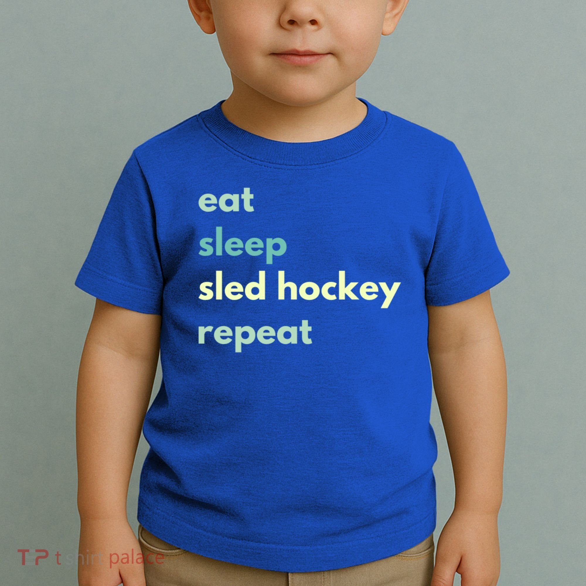 Eat Sleep Sled Hockey Repeat Cool Gift Toddler T-Shirt