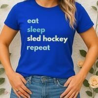 Eat Sleep Sled Hockey Repeat Cool Gift Women's T-Shirt thumb 2
