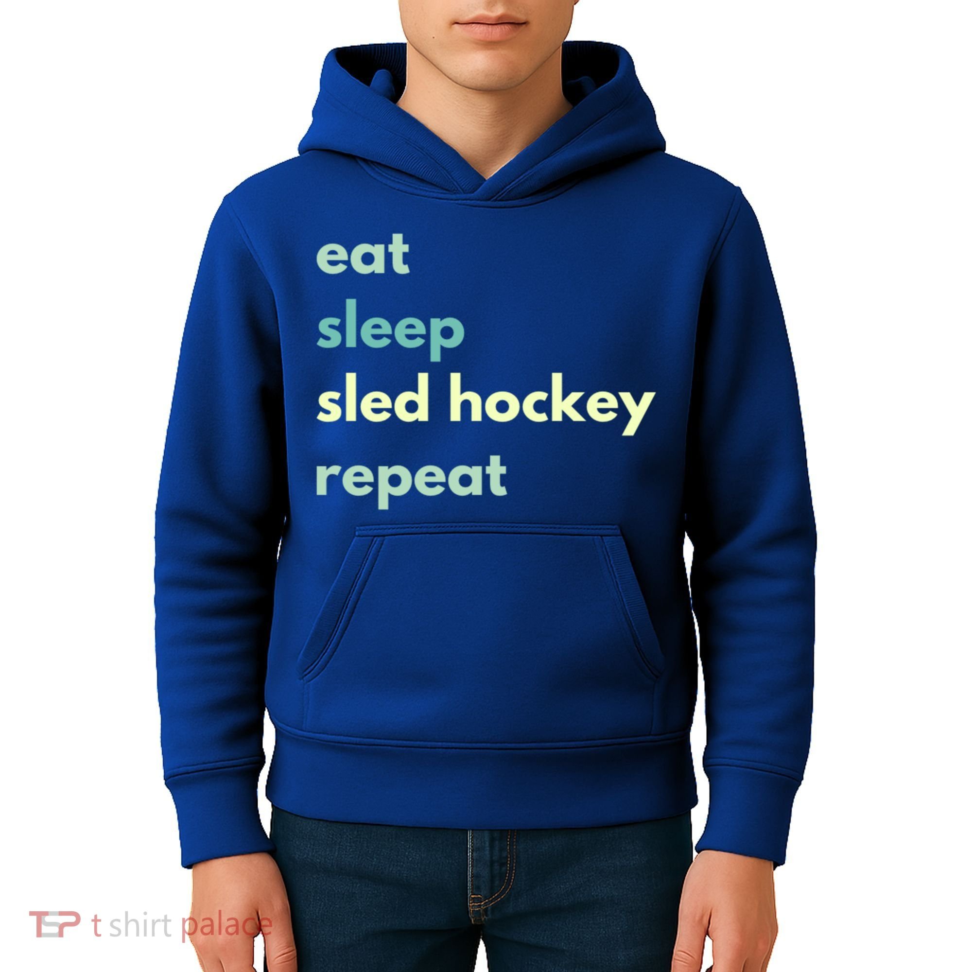 Eat Sleep Sled Hockey Repeat Cool Gift Kids Hoodie