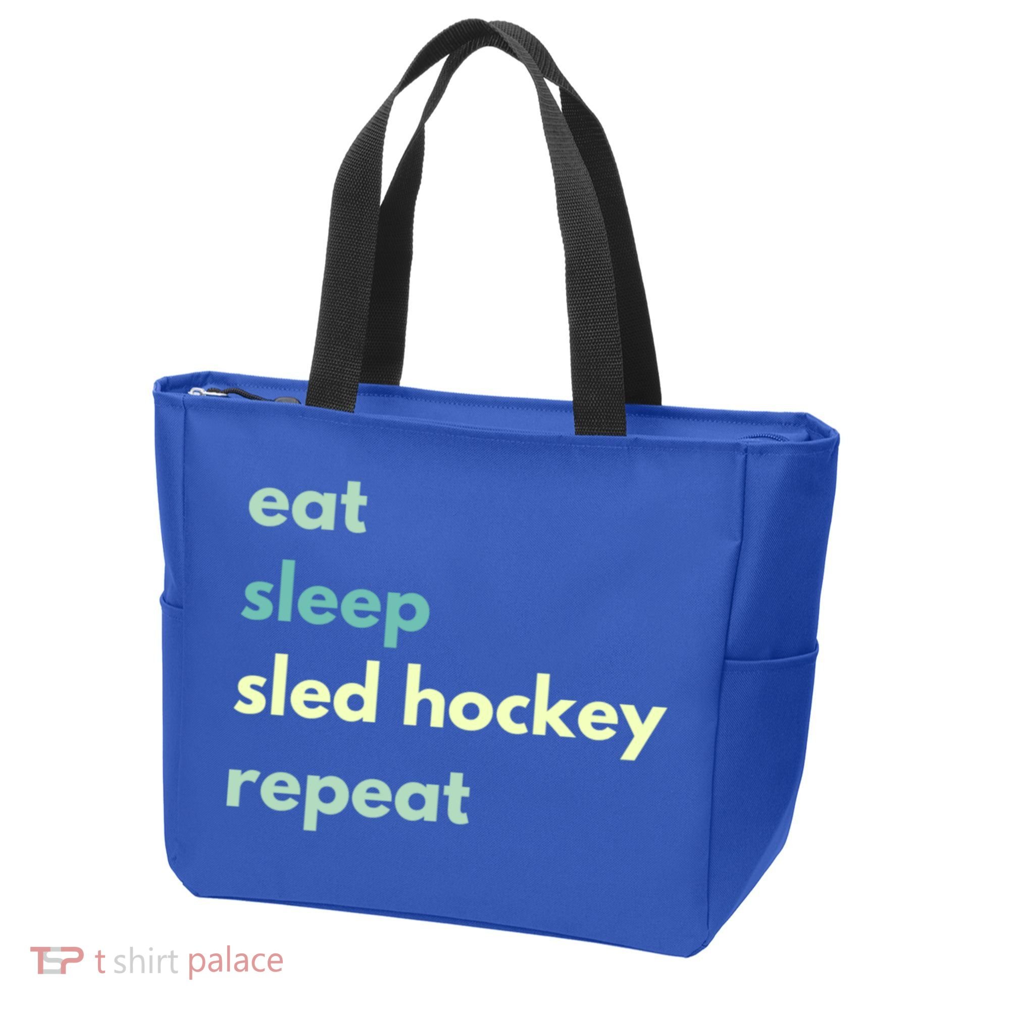 Eat Sleep Sled Hockey Repeat Cool Gift Tote Bag