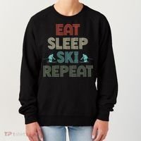 Eat Sleep Ski Repeat Skiing Lover Ice Ski Winter Sport Gift Women's Sweatshirt thumb 0