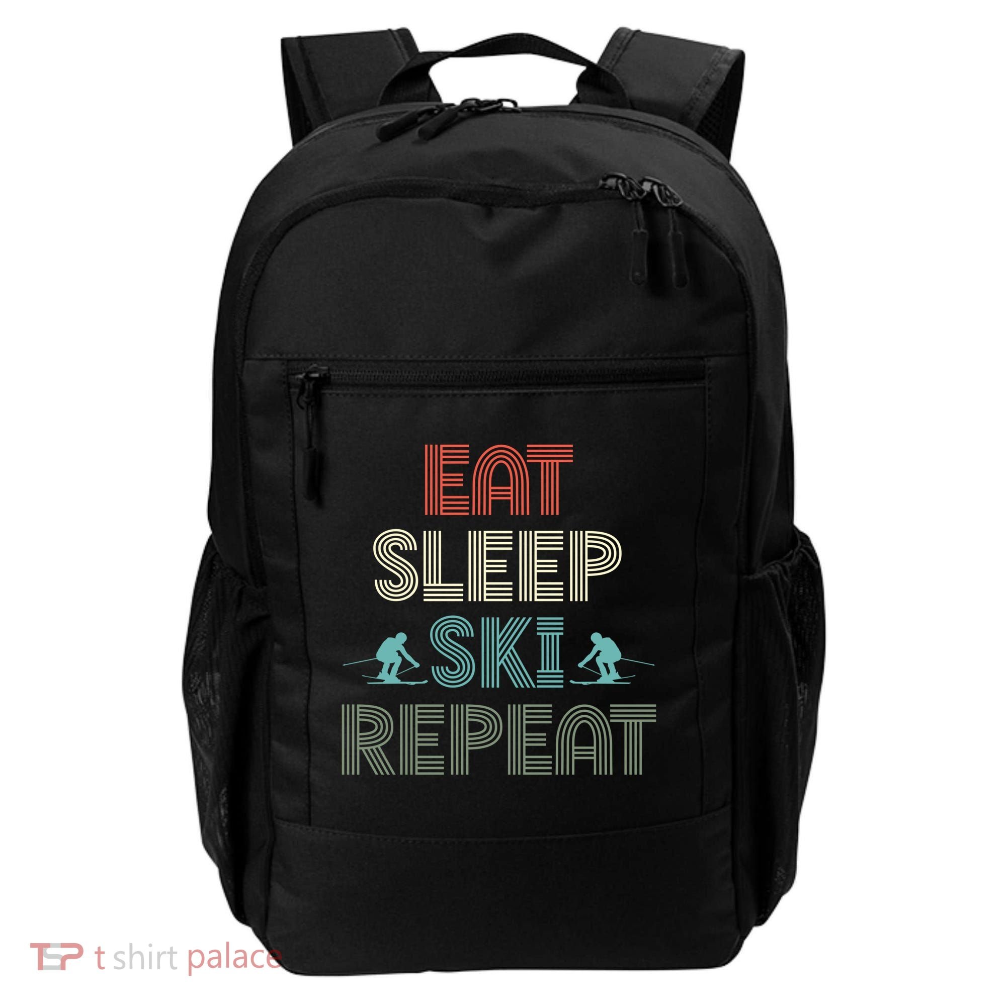 Eat Sleep Ski Repeat Skiing Lover Ice Ski Winter Sport Gift Backpack