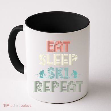 Eat Sleep Ski Repeat Skiing Lover Ice Ski Winter Sport Gift Coffee Mug