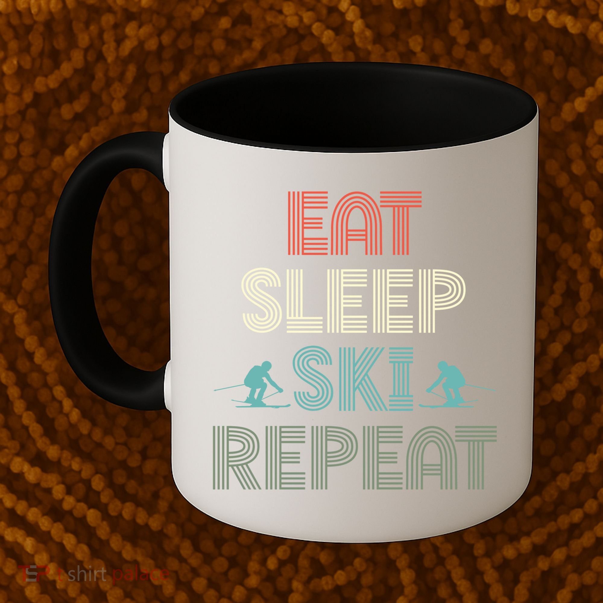 Eat Sleep Ski Repeat Skiing Lover Ice Ski Winter Sport Gift Coffee Mug