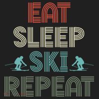 Eat Sleep Ski Repeat Skiing Lover Ice Ski Winter Sport Gift Beanie thumb 2