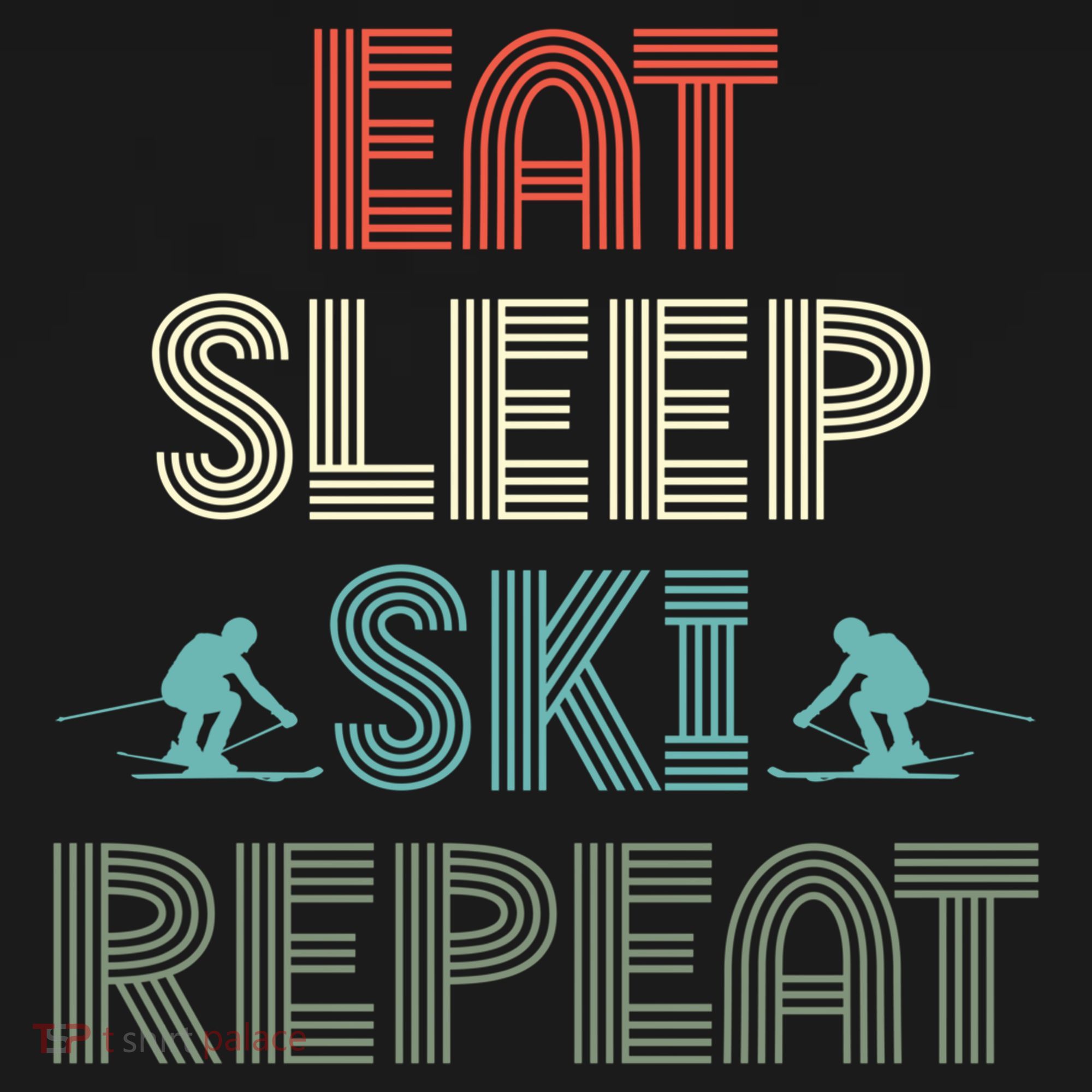 Eat Sleep Ski Repeat Skiing Lover Ice Ski Winter Sport Gift Ornament