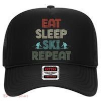 Eat Sleep Ski Repeat Skiing Lover Ice Ski Winter Sport Gift Hat thumb 0