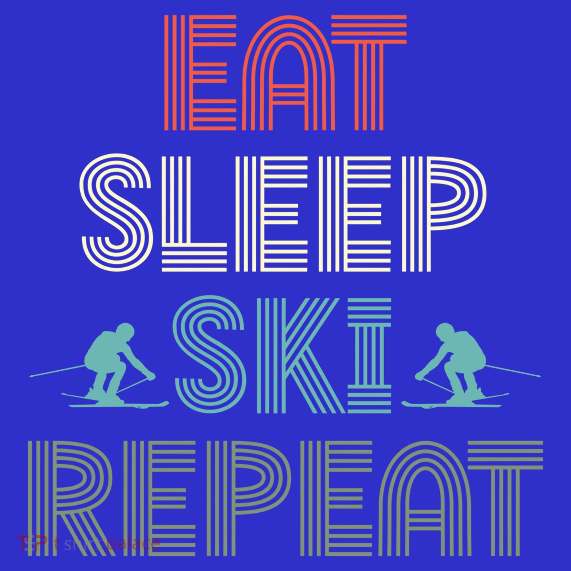 Eat Sleep Ski Repeat Skiing Lover Ice Ski Winter Sport Gift Coaster