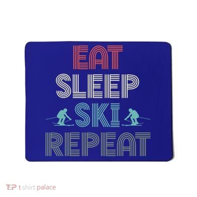 Eat Sleep Ski Repeat Skiing Lover Ice Ski Winter Sport Gift Mousepad