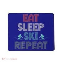 Eat Sleep Ski Repeat Skiing Lover Ice Ski Winter Sport Gift Mousepad thumb 0