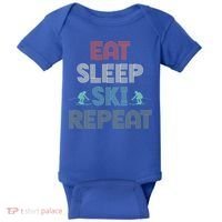 Eat Sleep Ski Repeat Skiing Lover Ice Ski Winter Sport Gift Baby Bodysuit thumb 0