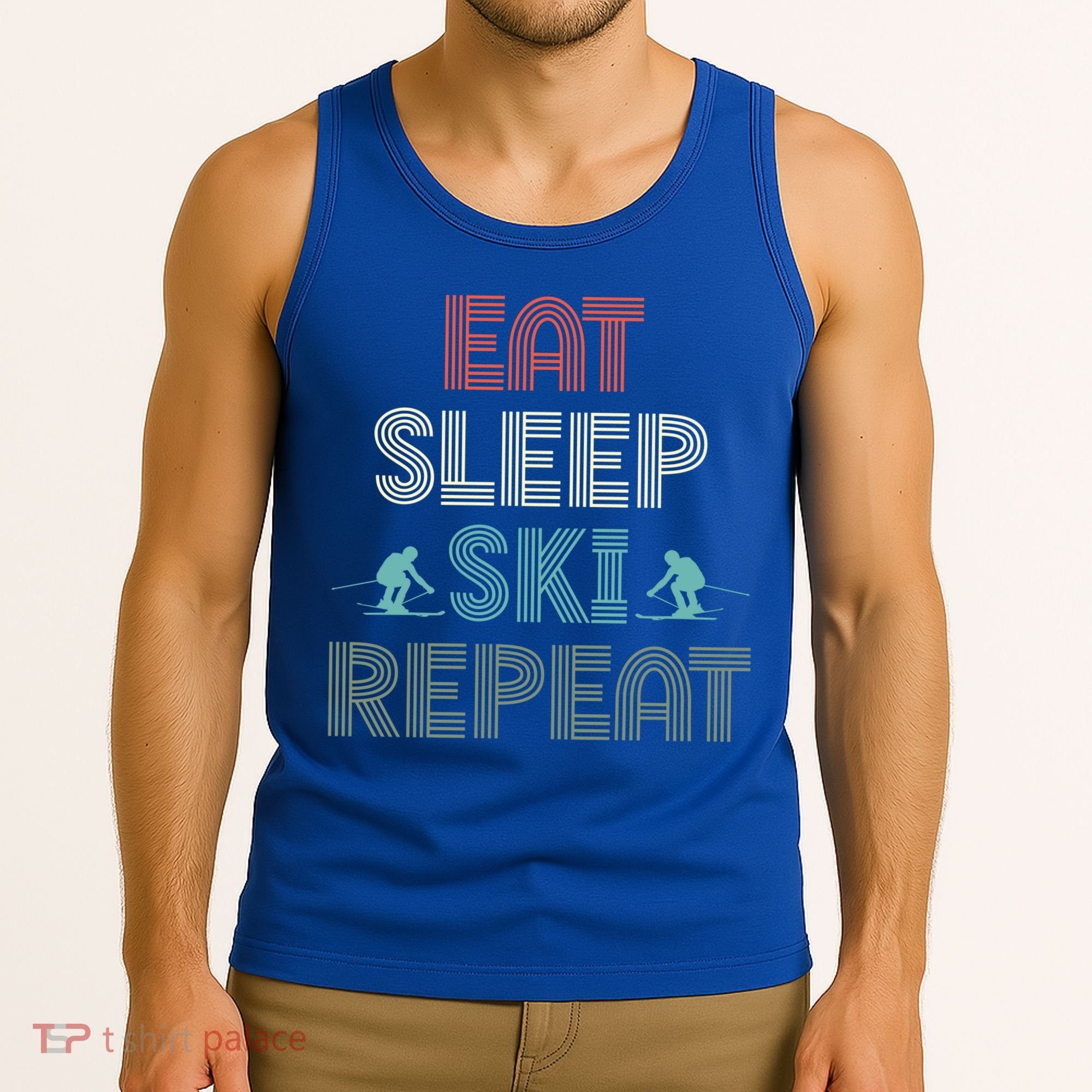 Eat Sleep Ski Repeat Skiing Lover Ice Ski Winter Sport Gift Tank Top