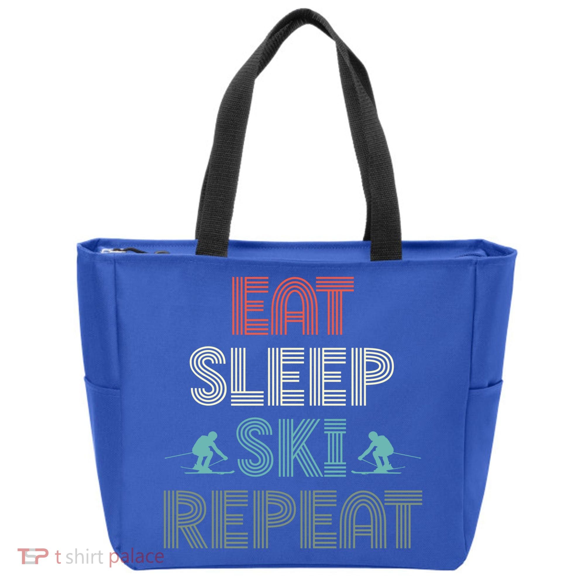Eat Sleep Ski Repeat Skiing Lover Ice Ski Winter Sport Gift Tote Bag