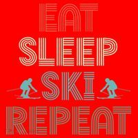 Eat Sleep Ski Repeat Skiing Lover Ice Ski Winter Sport Gift Santa Hat thumb 1