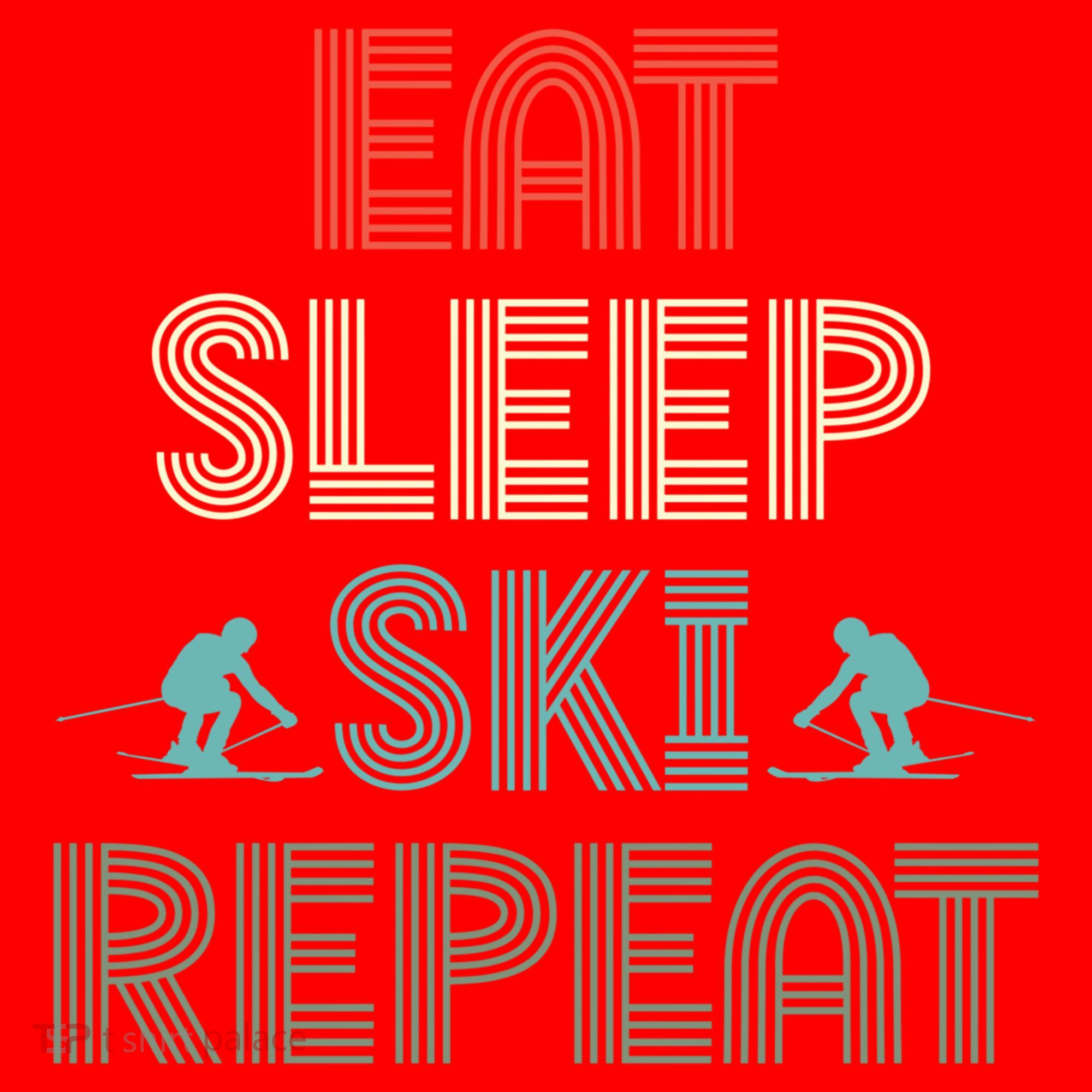Eat Sleep Ski Repeat Skiing Lover Ice Ski Winter Sport Gift Santa Hat