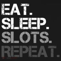 Eat Sleep Slots Repeat - Funny Slot Machine Gambling Cropped Pullover Crew thumb 4