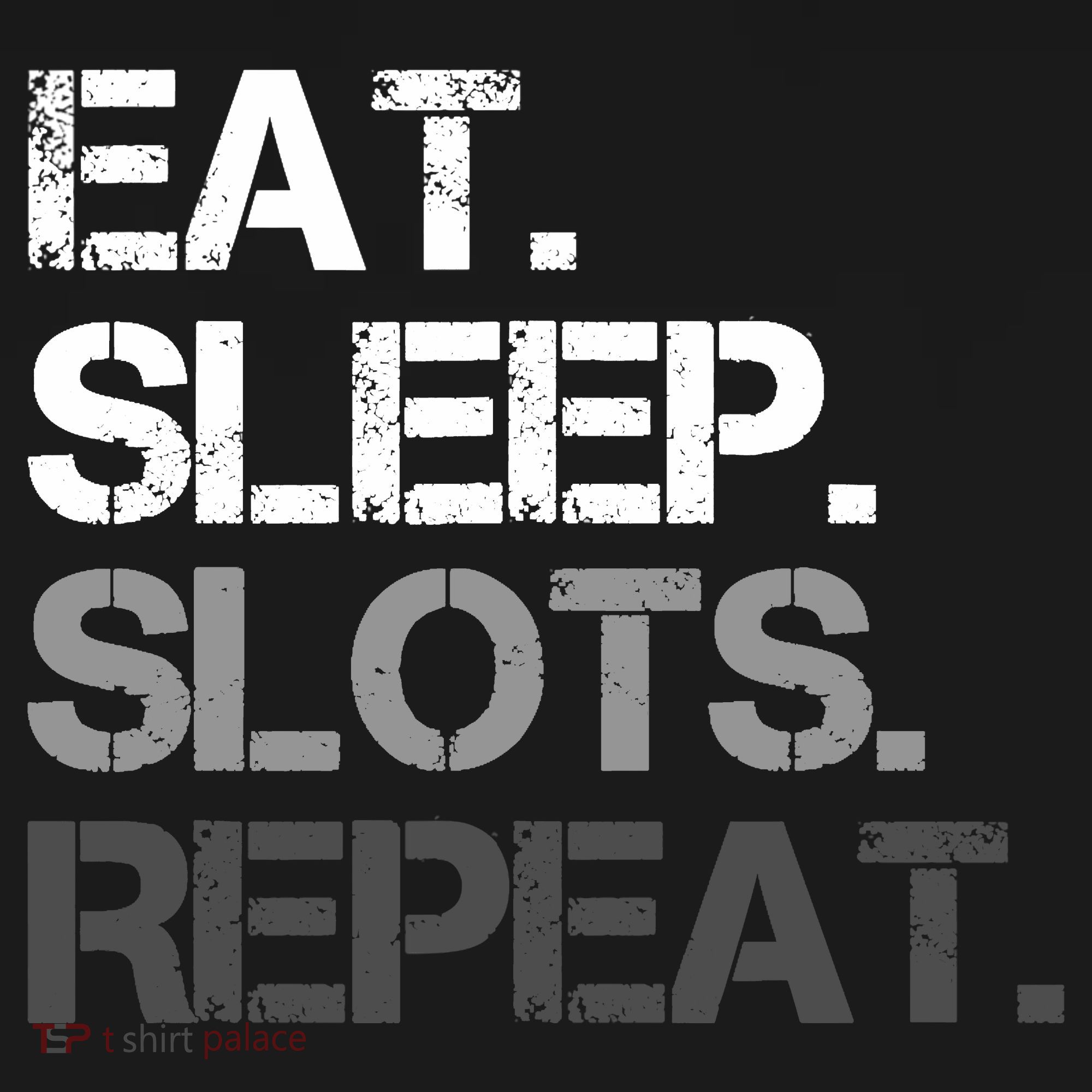 Eat Sleep Slots Repeat - Funny Slot Machine Gambling Cropped Pullover Crew