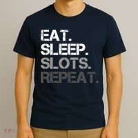 Eat Sleep Slots Repeat - Funny Slot Machine Gambling T-Shirt thumb 3
