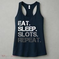 Eat Sleep Slots Repeat - Funny Slot Machine Gambling Women's Tank Top thumb 3