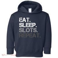 Eat Sleep Slots Repeat - Funny Slot Machine Gambling Toddler Hoodie thumb 0