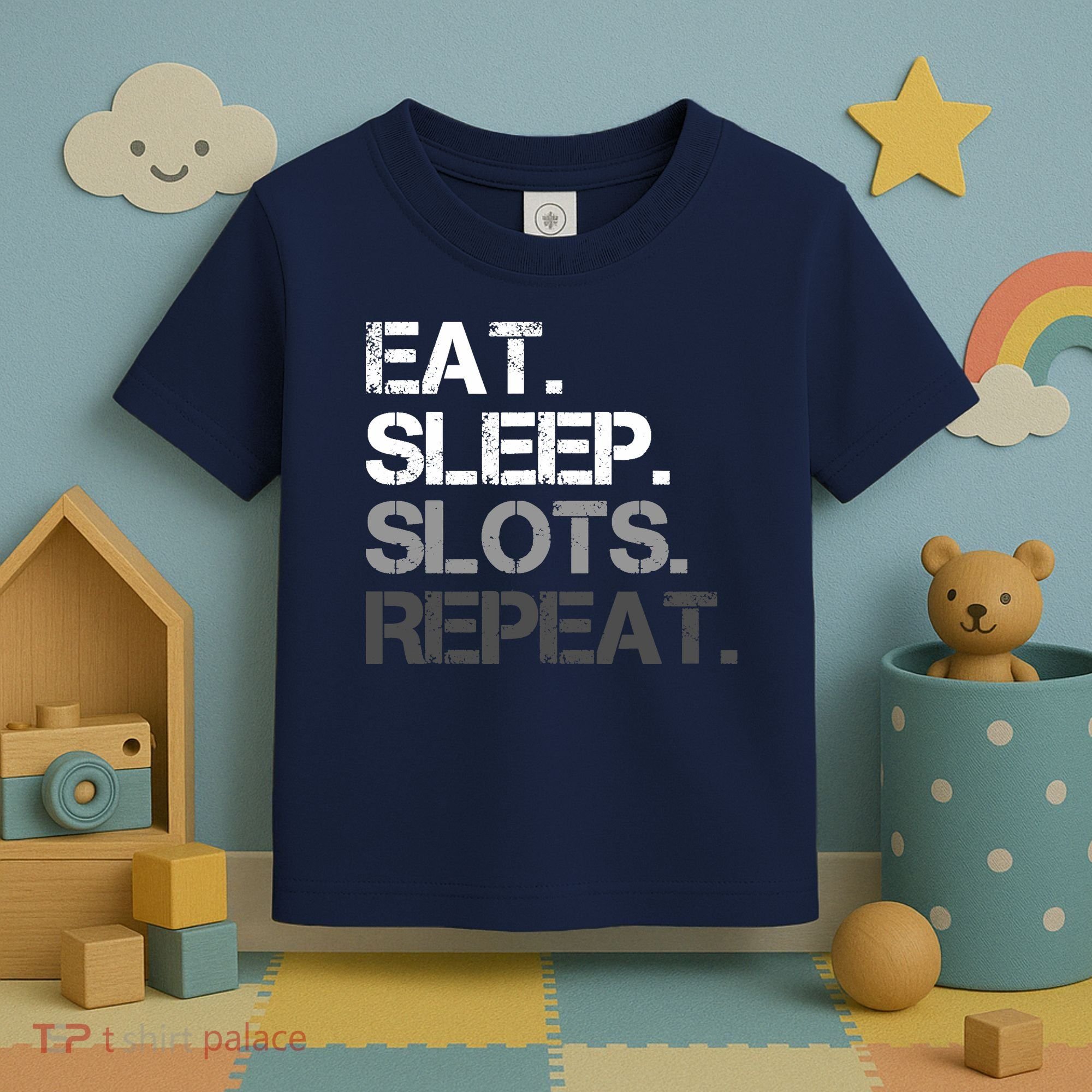 Eat Sleep Slots Repeat - Funny Slot Machine Gambling Toddler T-Shirt