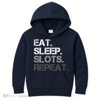 Eat Sleep Slots Repeat - Funny Slot Machine Gambling Kids Hoodie thumb 0