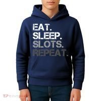 Eat Sleep Slots Repeat - Funny Slot Machine Gambling Kids Hoodie thumb 4