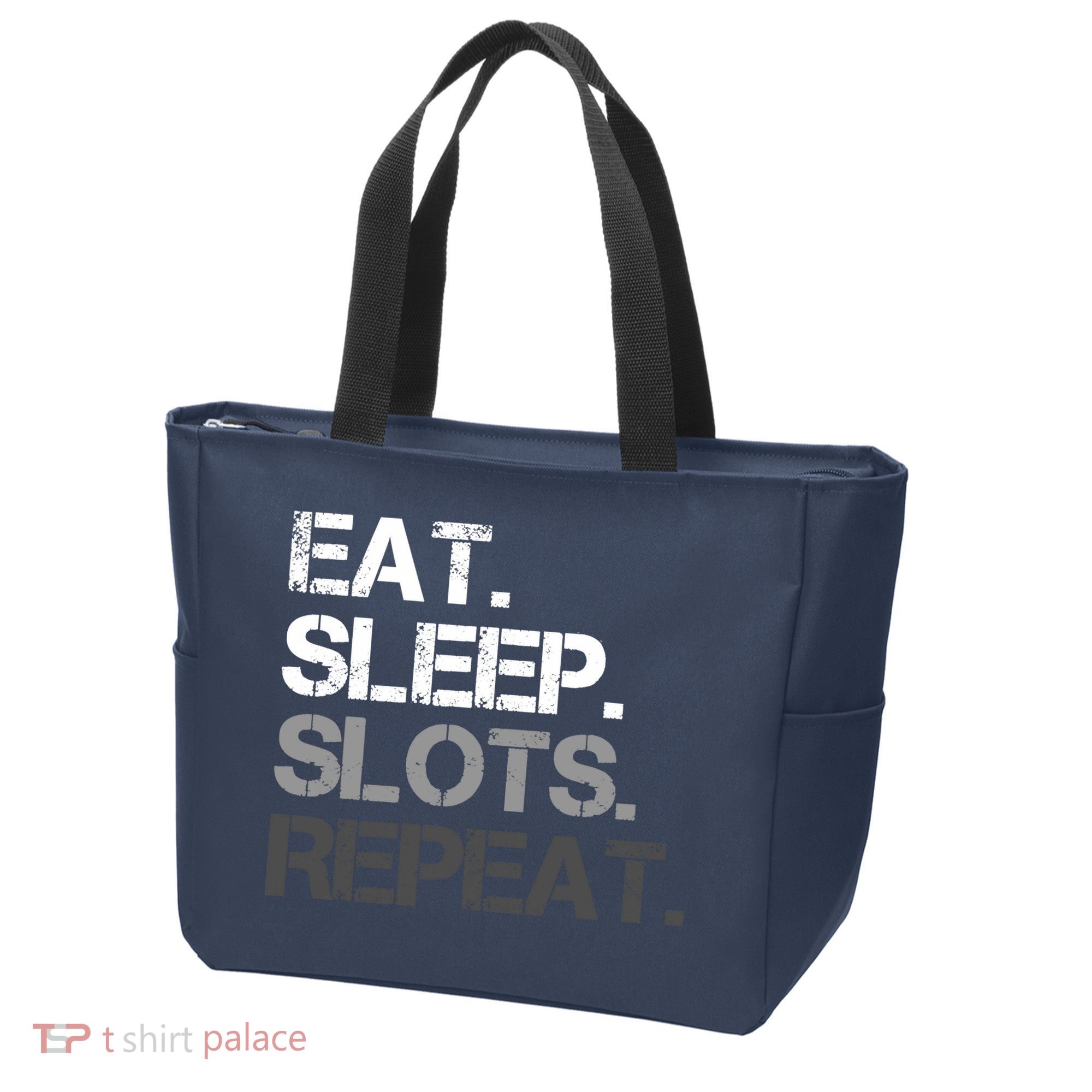 Eat Sleep Slots Repeat - Funny Slot Machine Gambling Tote Bag