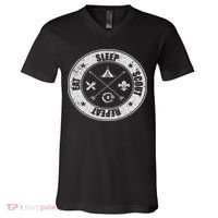 Eat Sleep Scout Repeat Scouting Lover Survival V-Neck T-Shirt thumb 0