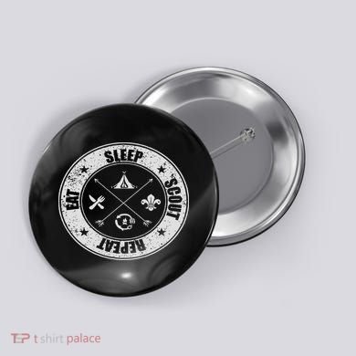 Eat Sleep Scout Repeat Scouting Lover Survival Button